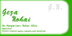 geza mohai business card